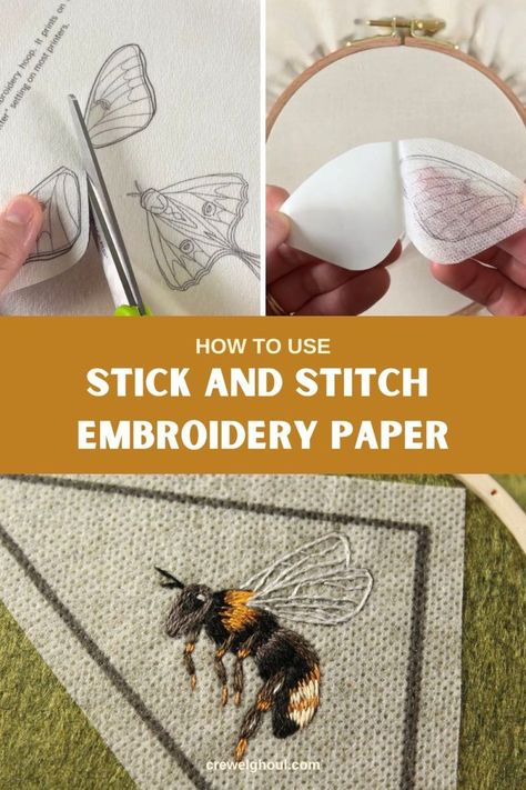 Here's how to use stick and stitch embroidery paper with product recommendations and some helpful tips and tricks... Paper Embroidery Tutorial, Stitch Paper, Stick And Stitch Embroidery, Embroidery Paper, Stick And Stitch, Embroidery Stitches Beginner, Make Flowers, French Knot Embroidery, Paper Snowflake