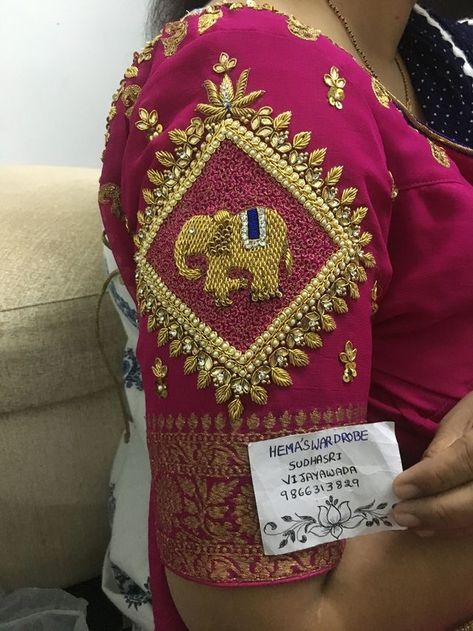 Sudhasri Hemaswardrobe, Pink Blouse Designs, Blue Blouse Designs, Blouse Works, Maggam Work Designs, Maggam Works, Blouse Design Images, Wedding Blouse Designs, Blouse Designs Indian