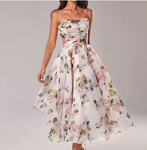 Wedding Guest Dresses Uk, Midi Floral Dress, Cocktail Dress Wedding Guest, Backless Evening Dress, Boho Fashion Summer, Cocktail Dress Wedding, Dress Backless, Summer Boho, Women's Evening Dresses