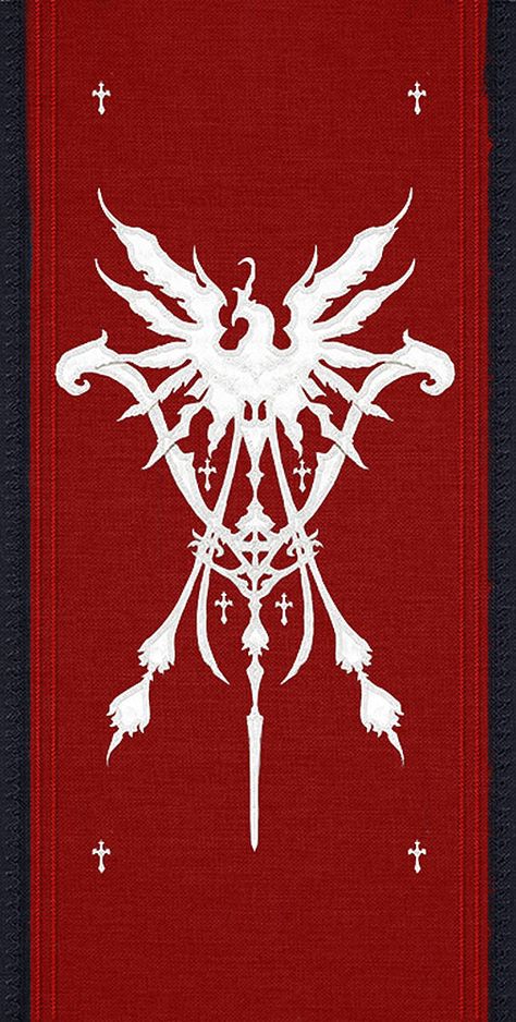 The Grand Duchy of Rosaria Flag Art - Final Fantasy XVI Art Gallery Lucis Caelum, Fantasy Logo, Heraldry Design, Flag Art, Square Enix, Final Fantasy Xiv, Arte Fantasy, 판타지 아트, Medieval Fantasy