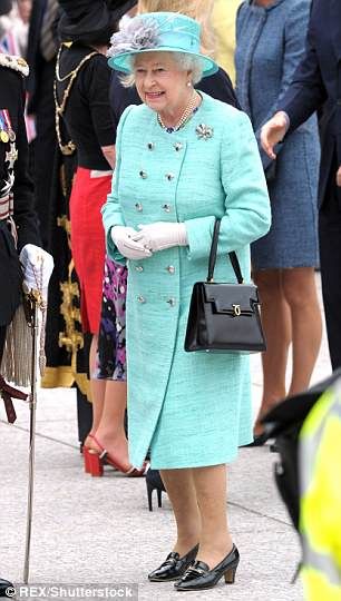 Old favourite: Come rain or shine, the Queen is seldom seen without a trusty Launer handbag Launer Handbag, Launer London, Victorian Vases, Isabel Ii, Queen Dress, Elegant Bags, Rain Or Shine, Queen B, British Royalty