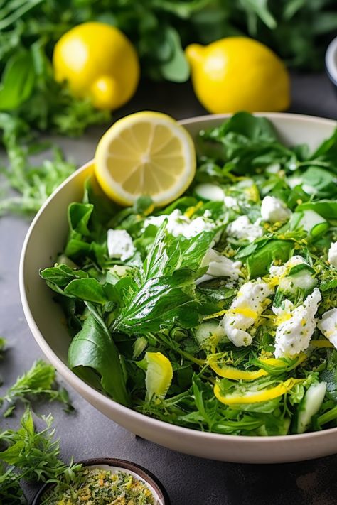 For a burst of spring flavors, try this herb-packed salad featuring your homegrown greens and herbs: Ingredients: ✅Freshly harvested garden herbs (basil, cilantro, mint, parsley, and dill) ✅Baby spinach, arugula ✅Green onions ✅Optional: crumbled goat cheese ✅Lemon dressing (recipe below) Lemon Dressing: ✔️3 tbsp extra-virgin olive oil ✔️Zest and juice of one lemon ✔️1 clove minced garlic ✔️Salt and pepper to taste  Read Instructions on our Instagram Lemon Dressing Recipe, Salad With Lemon Dressing, Fresh Herb Salad, Spring Flavors, Crumbled Goat Cheese, Packed Salad, Salad With Lemon, Garden Herbs, Herb Salad