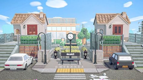 Kiki Acnh, Acnh Scenery, Urban Island, Animals Crossing, City Island, Animal Crossing Guide, Modern Entrance, Acnh Codes, Animal Crossing Wild World