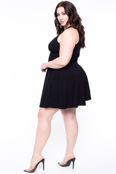 This plus size, stretch knit dress features a high round neckline with a mesh inset detail in front and back, sleeveless cut, and a flared bottom hem.MADE IN USA Content + CareSelf: 95% Cotton & 5% SpandexContrast: 100% PolyesterHand was... Evil Cheerleader, Dress Quotes, Cocktail Dresses Online, Stretch Knit Dress, Black Milk Clothing, Black Milk, Lace Dress Black, Dresses Black, Graveyard