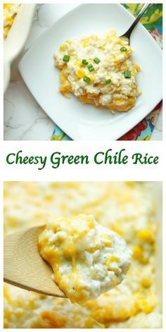 Creamy Mexican Rice, Rice Recipes Mexican, Green Chile Rice Casserole, Green Chile Rice, Hatch Chilies, Mexican Side Dish, Taco Side Dishes, Mexican Side, Chili Rice