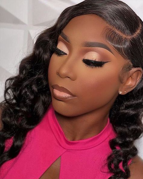 Heavenly Makeup Looks, Soft Glam Makeup Black Women Dark Skin, Makeup Looks For Graduation, Graduation Makeup Ideas, Makeup For Graduation, Makeup Soft Glam, Black Bridal Makeup, Brown Makeup Looks, Maquillage Yeux Cut Crease