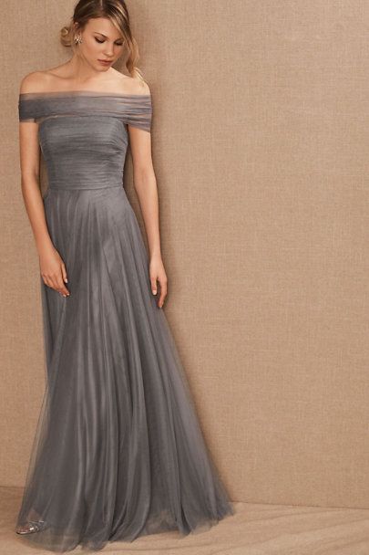 Check out Jenny Yoo Ryder Convertible Dress from BHLDN Silver Gown, Grey Bridesmaids, Anthropologie Wedding, Grey Bridesmaid Dresses, Navy Bridesmaid Dresses, Mother Of Groom Dresses, Jenny Yoo, Convertible Dress, Tulle Gown