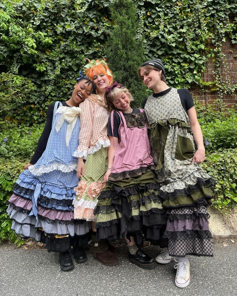 Some fun pictures from around town! 💕💜💚. . . . #slowfashion #handmadeclothing #whimsical #cottagecore #fairycore #morikei #sustainablefashion #altfashion #homemade #ruffledskirt #comfyclothing #uniqueclothingdesign #madewithlove #madeinphilly Whimsical Cottagecore, Fun Pictures, Funky Outfits, Dream Style, Alt Fashion, Fairy Core, Handmade Clothes, Dream Room, Comfy Outfits