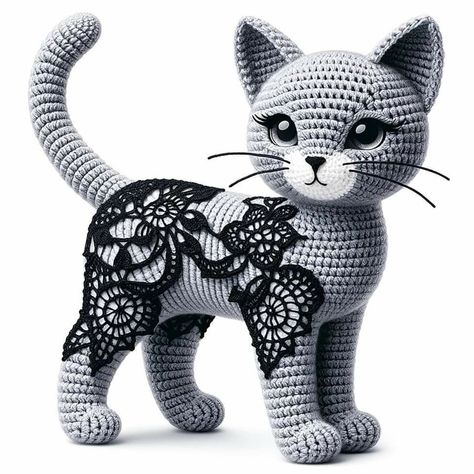 Crochet Art Ideas, Crochet Cats, Crochet Dress Pattern Free, Crochet Cat Pattern, Step By Step Crochet, Crochet Cat, Crochet Art, Cat Pattern, Crochet For Kids