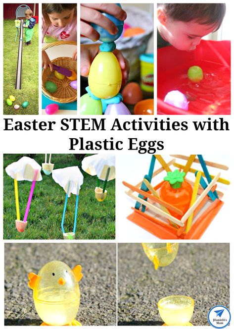 Easter STEM Activities with Plastic Eggs - JDaniel4s Mom Plastic Egg Stem Activities, Activities With Plastic Easter Eggs, Easter Egg Stem Activities, Plastic Egg Activities, Easter Steam, Activities For Easter, Easter Stem Activities, Sunflower Classroom, Egg Activities