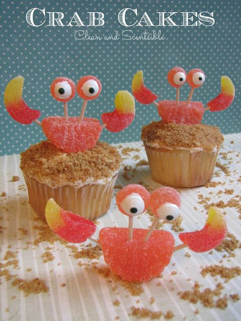 Crab Cake Cupcakes--"Sea inspired" cupcakes. Crab Cupcakes, Ocean Cakes, Organize Kitchen, Crab Cake, Thanksgiving Food, Cake Cupcakes, Cocoa Bar, Cute Cupcakes, Cupcake Cake