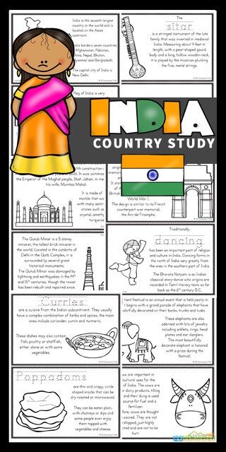 Kids will love learning about India for Kids with these Free India Printable Mini Books. These worksheets to color, learn and read are filled with India facts and information for kindergarten, first grade, 2nd grade, 3rd grade, 4th grade, 5th grade, and 6th grade students. India Preschool Theme, Children Around The World Crafts, India Crafts For Kids Culture, India Activities For Kids, Around The World Crafts For Kids, Elephant Festival, Japan For Kids, Germany For Kids, India Taj Mahal