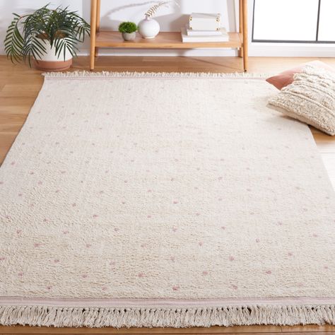 This hand-woven rug from SAFAVIEH's Easy Care Collection brings casual boho style to everyday living. Its soft cotton fibers provide a comfortable feeling underfoot, while trendy tassels add whimsical flair. Nursery Rugs Neutral, Pink Ivory, Nursery Rugs, Classic Rugs, Transitional Rugs, Ivory Rug, Neutral Rugs, Washable Area Rugs, Classic Pattern