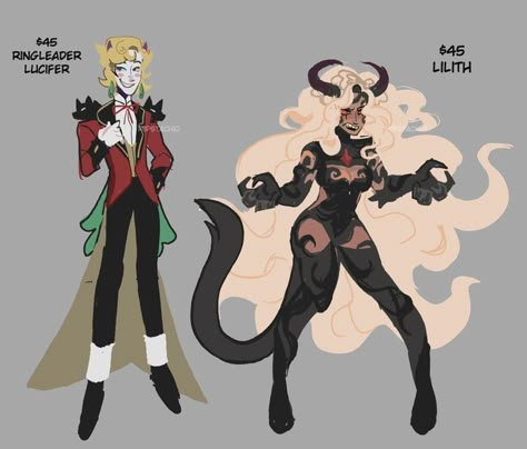 Lilith Character Design, Demon Design Character Concept, Vaggie Redesign, Demon Oc Ideas, Devil Character Design, Rosalina Art, Demon Character Design, Demon Clothes, Demon Oc