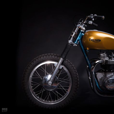 Don't Call it a Bitsa: Hello Engine's Triumph 750 TT Tracker | Bike EXIF Tracker Bike, Desert Sled, Bike Tank, Bike Exif, Street Tracker, Triumph Bonneville, Cool Motorcycles, Triumph Motorcycles, Classic Bikes