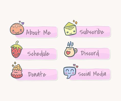 Free vector cute twitch panels set | Free Vector #Freepik #freevector #online-gaming #gaming #gaming-computer #twitch Twitch About Me Panel Free, Free Twitch Panels, Twitch Panels Free, Twitch Streaming, Twitch Panels, Chibi Art, Free Overlays, Twitch Channel, Online Gaming