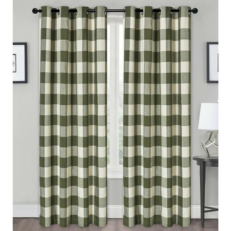 Buffalo Plaid Curtains, Buffalo Check Curtains, Check Curtains, Living Classic, Country Lodge, Plaid Curtains, Deer Nursery, Farmhouse Curtains, Green Curtains