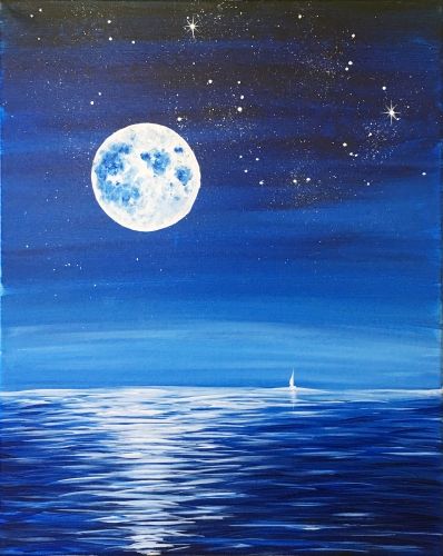 Beyond The Sea - 17685 Night Sea Painting, Ocean And Moon, Ocean Art Painting, Doodle Wall, Sea Drawing, Night Sky Painting, Color Drawing Art, Beyond The Sea, Oil Pastel Paintings