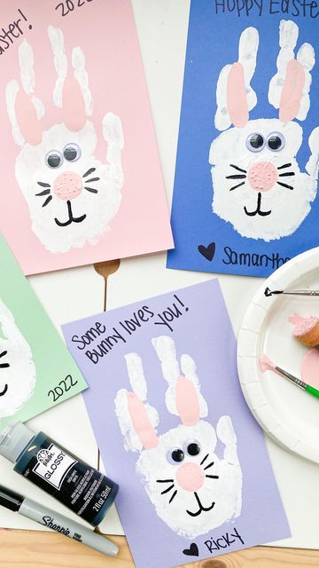 Easter Crafts Preschool, Easter Crafts For Toddlers, Easter Arts And Crafts, Fun Easter Crafts, Easter Preschool, Toddler Arts And Crafts, Easy Easter Crafts, Handprint Craft, Handprint Crafts