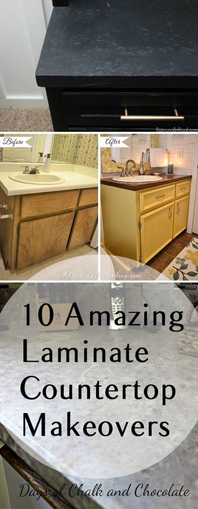 10 Amazing Laminate Countertop Makeovers Kitchen Laminate, Diy Counter, Laminate Countertop, Countertops Diy, Cheap Countertops, Laminate Counter, Home Remodeling Diy, Countertops Kitchen, Remodeling Mobile Homes