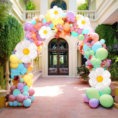 Party Rental Ideas, Daisy Decorations, Resident Events, Balloons Decor, Rental Ideas, Daughters Birthday, Creative Christmas Trees, Yellow Balloons, Balloon Ideas