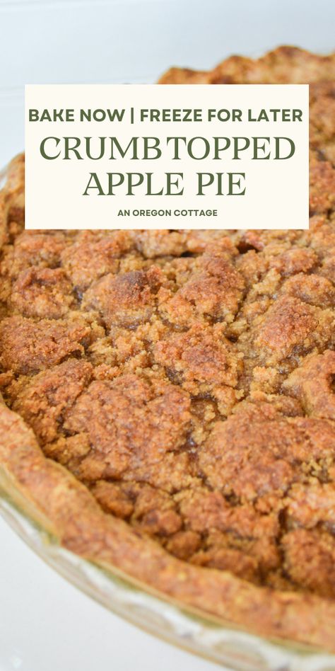 Packed with juicy cinnamon spiced apples and a buttery crumb topping, this crumb topped apple pie, or Dutch apple pie, is a pie lover's delight. The best part? You can bake right away OR prepare it ahead, freeze it, and then bake straight from frozen! A perfect treat for spontaneous gatherings, busy weeknights, or to get a head start on holiday baking. Apple Pie Crumb Topping, Crumb Topping For Pie, Dutch Apple Pie Topping, Apple Crumb Pie Recipe, Deep Dish Apple Pie, Apple Crumb Pie, American Apple Pie, Fried Apple Pies, Frozen Pie Crust