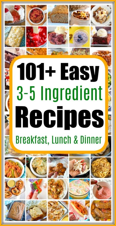 These 3 to 5 few ingredient recipes are perfect when you need an easy and quick meal for dinner. Throw together one pot meals are my jam I tell you! 3 Ingredient Recipes Dinner Cheap, Easy Few Ingredient Meals, Few Ingredient Meals, 4 Ingredient Recipes Dinner, Recipes For Beginner Cooks, 5 Ingredient Or Less Recipes, Quick Easy Healthy Meals, 5 Ingredient Dinners, 4 Ingredient Recipes