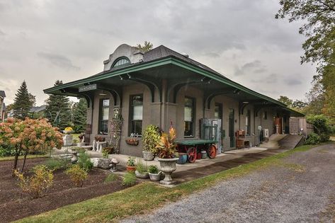 For sale: Train station converted into home in Western NY (photos) - newyorkupstate.com Old Train Station, Train Depot, Master Room, Old Train, Train Pictures, Space Architecture, All Aboard, Upstate New York, Colonial House