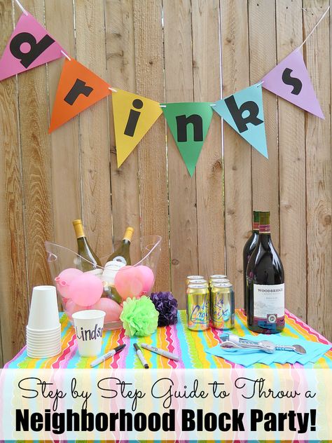 From invites to clean up, this is your one stop shop to hosting your first block party! It's easier than you think .... we PROMISE! You'll be thanking us! #party #hosting #blockparty #block #neighborhood #summer Block Party Food, Summer Block Party, Neighborhood Block Party, Neighborhood Party, Painted Sticks, Block Party, Outdoor Party, Diy Party Decorations, Host A Party