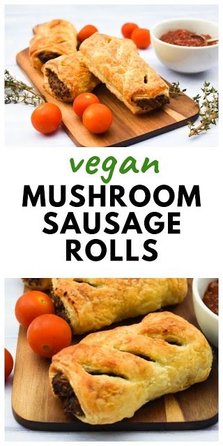 Mushroom & Chestnut Sausage Rolls. Golden, puff pastry sausage rolls filled with a delicious mushroom, chestnut and thyme filling. These are perfect for adding to lunchboxes or serve with baked beans for a simple nursery-style dinner. Great for birthday parties, buffet and Christmas. #mushroomsausagerolls #vegansausagerolls #vegetariansausagerolls #sausagerolls #veggiesausagerolls #mushroomrecipes #mushrooms #chestnuts #chestnutrecipes #christmasrecipes Puff Pastry Sausage Rolls, Mushroom Sausage, Vegan Diner, Vegan Sausage Rolls, Vegetarian Snack, Chestnut Recipes, Sausage Rolls Recipe, Vegetarian Sausages, Veggie Sausage