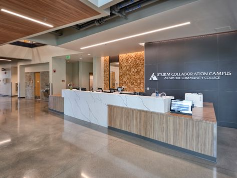 Business Office Reception Area, School Reception Design, School Reception Area, School Reception Desk, White Marble Desk, School Reception, Office Reception Area, Healthcare Interior Design, Marble Desk