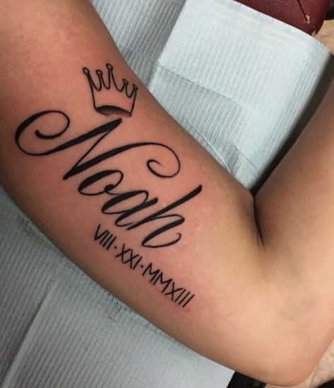 Tattoos With Kids Names For Moms Boys Sons, Boy Name Tattoos For Mom, Baby Boy Name Tattoos For Moms, Baby Name Tattoo Ideas, Baby Boy Tattoos For Mom, Tattoo For Sons Boys Mom, Kid Name Tattoo Ideas, Kid Name Tattoo Ideas Mothers, Sons Name Tattoos