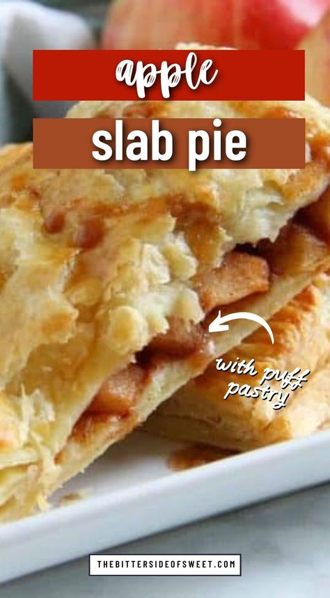 Puff Pastry Slab Apple Pie, Apple Pie Bars With Puff Pastry, Apple Slab Pie With Puff Pastry, Puff Pastry Dessert Apple Pie Fillings, Puff Pastry Slab Pie, Puff Pastry Apple Pie Filling, Puffed Pastry Apple Desserts, Apple Tarts Recipe Easy Puff Pastry, Puff Pastry Apples