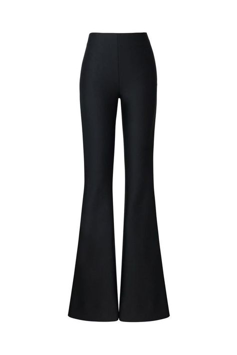 Black Bell Bottoms Outfit, Black Bell Bottoms, Black High Waisted Pants, Black Flare Pants, Bell Pants, Scuba Knit, Black Bustier, Set Outfits, Easy Outfit