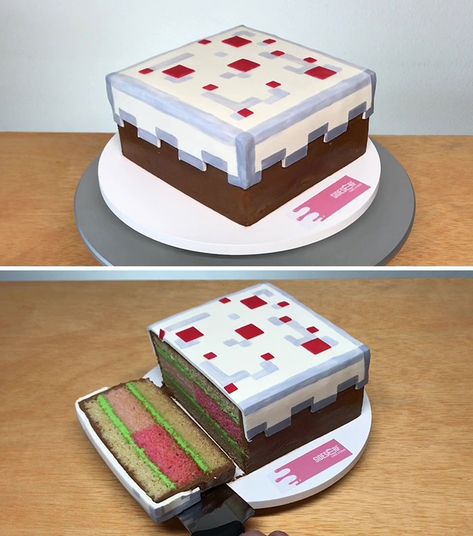 Cake Looks Like Food, Easy Hyper Realistic Cake, Easy Realistic Cakes, Hyper Realistic Cakes, Sideserf Cake, Quirky Cakes, Fiction Food, Cake Minecraft, Realistic Cakes