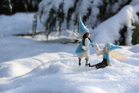 A Small Story, Silver Slippers, Snow Maiden, Snow Fairy, Felt Fairy, Winter Fairy, Winter Sky, Flower Fairies, Miniature Fairy