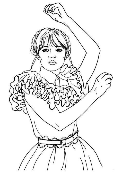 Coloring Pages Anime Kawaii, Wednesday Addams Coloring Pages, Coloring Pages Nature, Capcom Art, Kids Coloring Pages, Boys And Girls Club, Free Adult Coloring Pages, Simple Line Drawings, Educational Activities For Kids