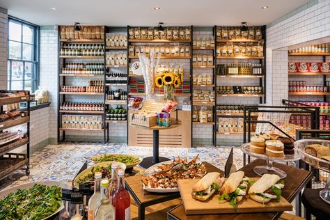 Deli Restaurant Design, Deli Shelves, Deli Design Ideas, Market Restaurant Design, Deli Interior Design, Deli Design, Deli Ideas, Deli Shop, Café Design