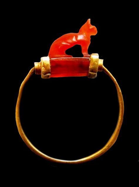 Egyptian carved cat ring, dating to ca.1070–712 BCE and is in the British Museum. Egyptian Gold, Ancient Jewels, Ancient Jewellery, Jewelry Advice, Historical Jewellery, Long Pearl Necklaces, The British Museum, Gold Jewelry Sets, Egyptian Jewelry