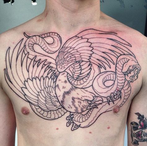 Chest piece tattoo eagle and snake by fraserpeektattoo Snake Chest Tattoo, Eagle And Snake, Eagle Chest Tattoo, Tattoo Eagle, Eagle Snake, Dibujos Tattoo, Men Chest, Pieces Tattoo, Eagle Tattoos