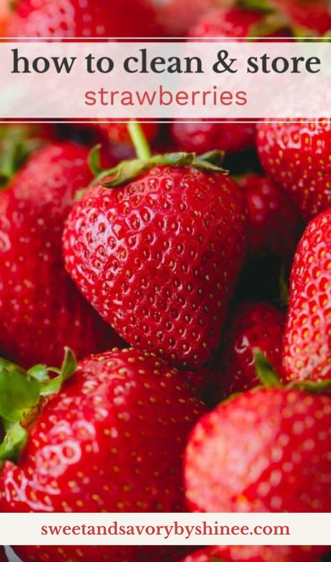 Learn how to clean strawberries with vinegar, and find the best tips, tricks, and storage methods to help them stay fresh longer. Clean Strawberries With Vinegar, Clean Strawberries, How To Clean Strawberries, How To Wash Strawberries, Store Strawberries, Freezing Strawberries, How To Store Strawberries, Canned Strawberries, Text Banner