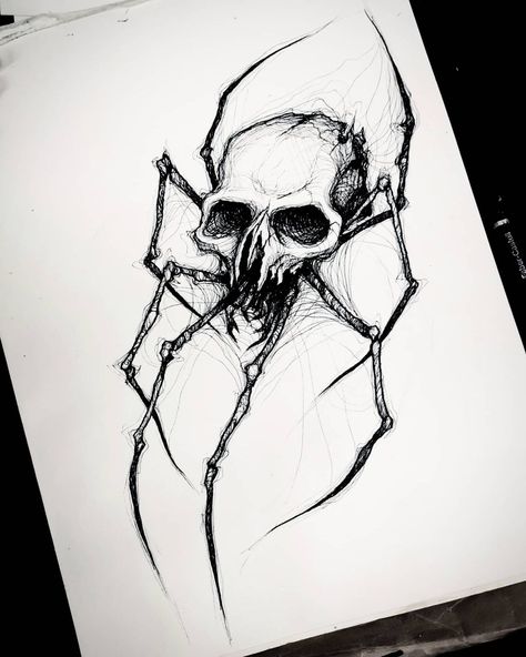 https://www.instagram.com/p/COk68F-r9vG/?igshid=dbuhvp8no6d7 Spider Skull Tattoo, Skull Spider Tattoo, Skulls Tattoo, Spider Skull, Spider Drawing, Spider Web Tattoo, Skull Spider, Simple Skull, Deep Photos