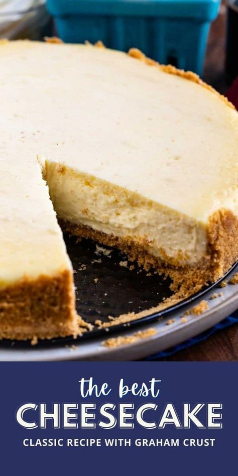 The Best Cheesecake Recipe Ever - Crazy for Crust The Best Cheesecake Recipe, Best Cheesecake Recipe, Homemade Graham Cracker, Cheesecake Baked, Cheesecake With Whipped Cream, Perfect Cheesecake, The Best Cheesecake, Homemade Graham Cracker Crust, Cheesecake Recipes Classic