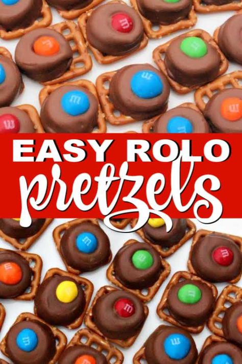 Pretzel Bites With Rolos, Pretzel Rolos Pecans, Rolo Pretzel Turtles Recipe, Roll Candy Pretzels, Easy Pretzel Dessert Snacks, Pretzel Rolo M&m Recipe, Pecan Rolo Pretzel Recipe, Pretzel Rolo Bites Christmas, Rolo Pretzels Recipe