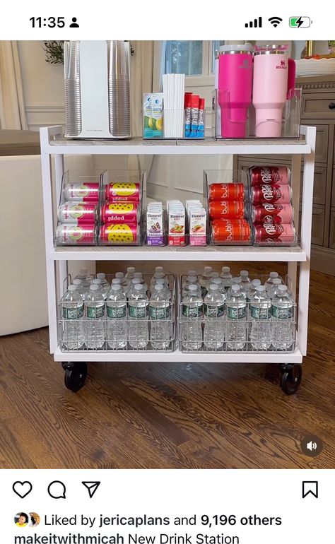 Classroom Drink Station, Kids Drink Station, Salon Snack Bar Ideas, Mini Bar Ideas Small Spaces, Snack Bar Ideas, Snack Cart, Snack Station, Esthetician Room, Kid Drinks