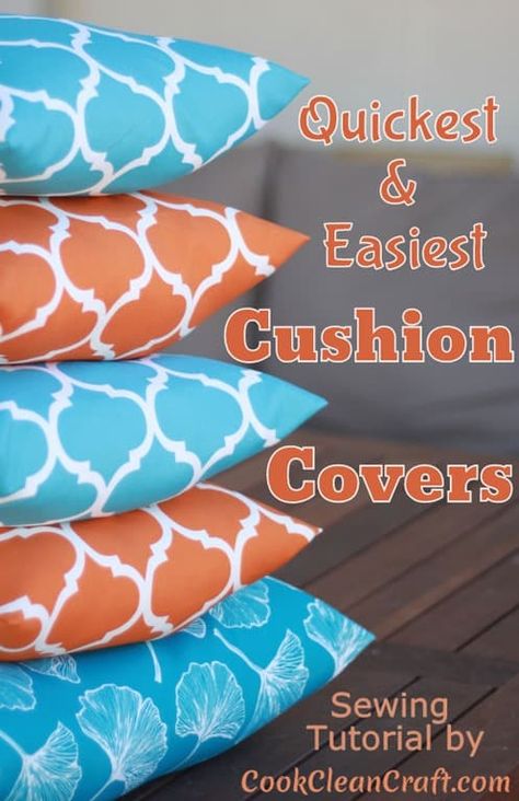 Homemade Cushion Covers, Sew Envelope, Diy Cushion Covers, Clean Crafts, Cushion Cover Pattern, Sewing Cushions, Patchwork Cushion, Outdoor Cushion Covers, Cushions To Make