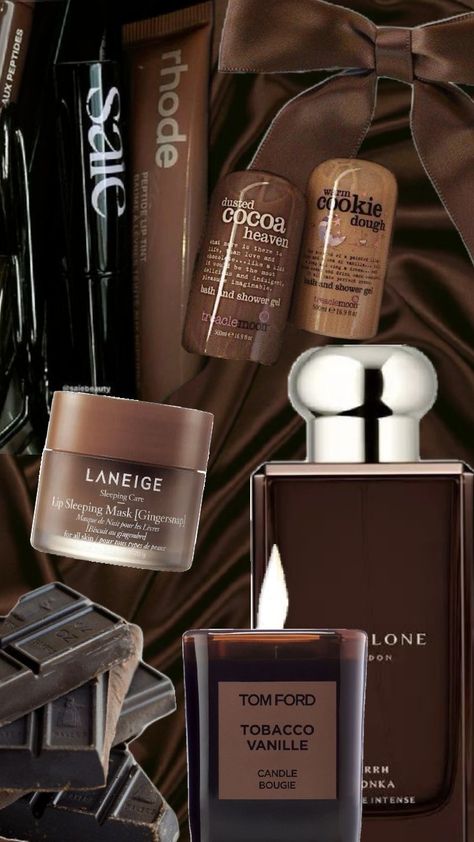 #brown #aesthetics #cosmetics Brown Aesthetic Makeup Products, Brown Cosmetics Aesthetic, Brown Skincare Aesthetic, Espresso Girl, Fancy Background, Mocha Girls, Brown Aesthetics, Cosy Aesthetic, Perfume Collection Fragrance