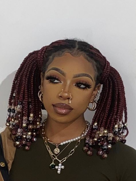 lovergirl on Twitter: "a moment… " Braids With Beads, Girls Hairstyles Braids, Braided Hairstyles For Black Women, Baddie Hairstyles, Box Braids Hairstyles, Braids For Black Hair, Black Girls Hairstyles, Aesthetic Hair, Braid Styles