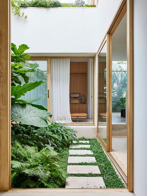 Barefoot House by Madeleine Blanchfield Architects | est living Madeleine Blanchfield, Patio House, Indoor Courtyard, Attic House, Rose Bay, Courtyard Design, Internal Courtyard, Architectural Models, House Photography