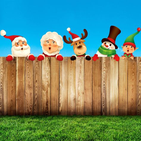 PRICES MAY VARY. Cute Christmas Peeker Fence Decorations: you will receive 5 pieces of Christmas fence peeker decorations, which are designed in 5 styles, including Santa Claus, Mrs. Christmas, elf, elk and snowman, cute appearance makes them attractive and stylish Size Dimension: the decoration size of the Santa Claus family fence is about 11.8 inches/ 30 cm, please refer to the picture for details and pay attention to the size when purchasing Reliable Material: outdoor fence Christmas decorati Fence Peekers Patterns, Fence Christmas Decor, Christmas Fence Decorations Outdoor, Christmas Fence Decorations, Fence Christmas Decorations, Christmas Fence, Home Fence, Outdoor Snowman, Fence Decorations